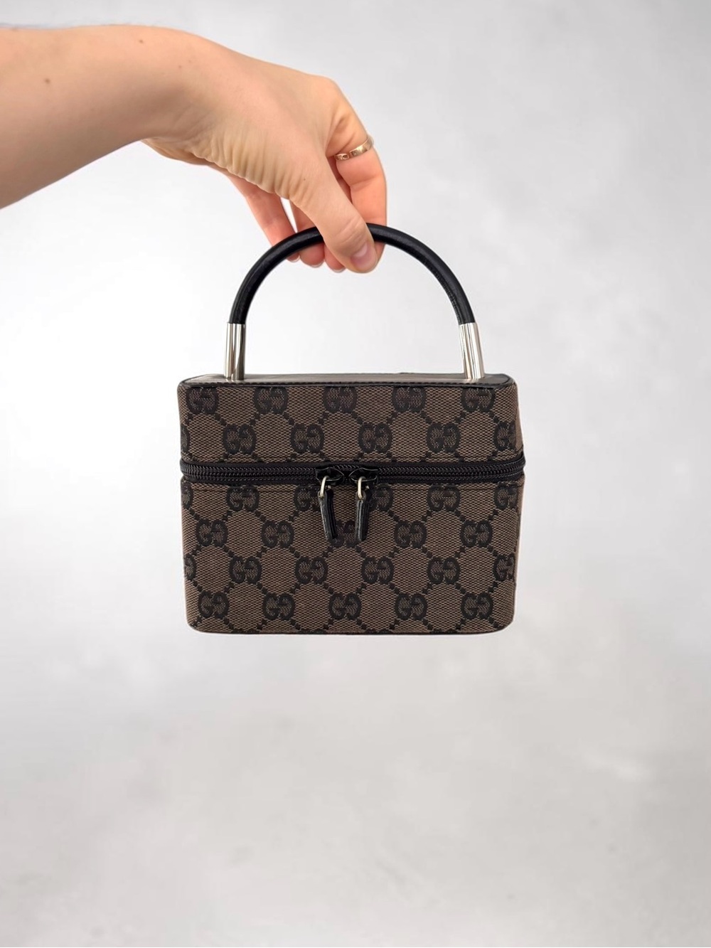 Vintage Gucci GG Canvas Mini Bag Vanity / 2000s / Full Set